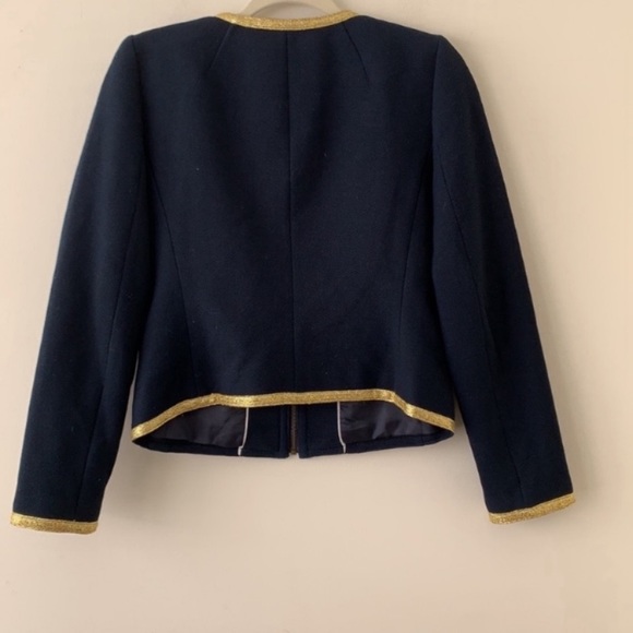 Banana Republic Women Navy Blue And Gold Blazer Size 6 - Picture 4 of 7